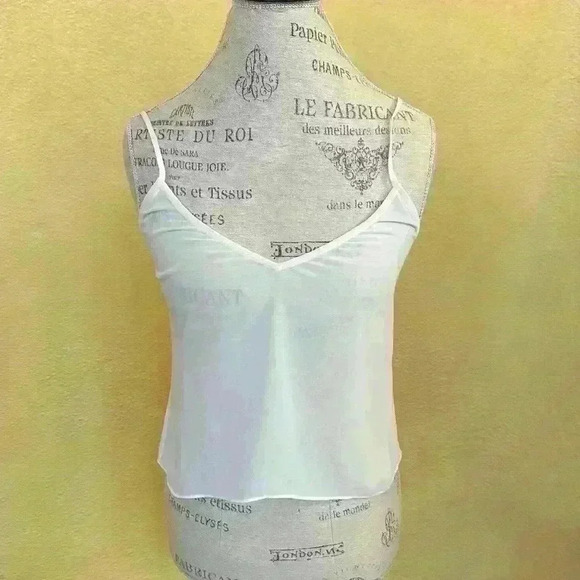 Frame Sheer Silk And Rayon V-Neck Off White Camisole Size XS EUC! - Picture 2 of 8